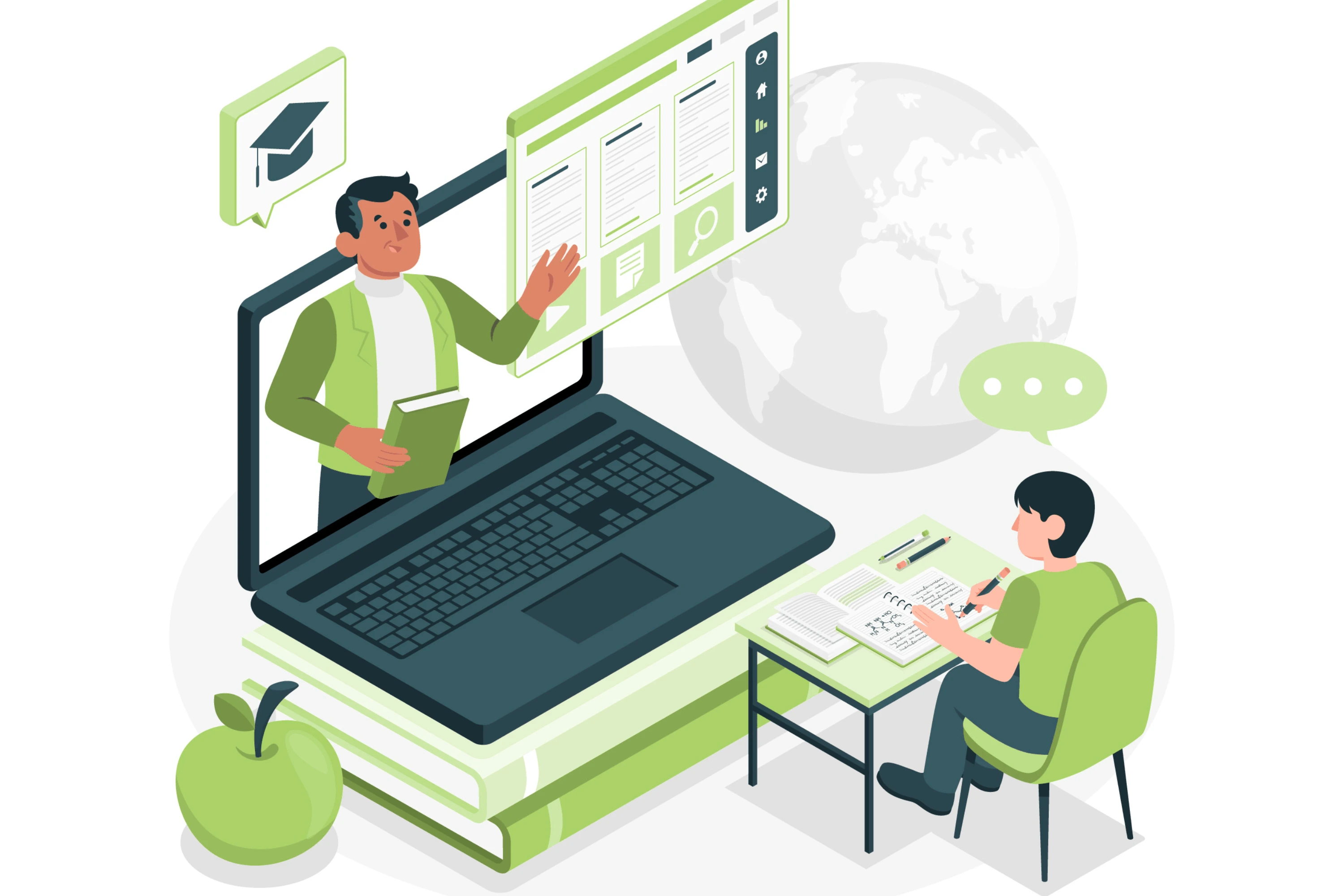 Digital learning platform for nutrition and gym management students.