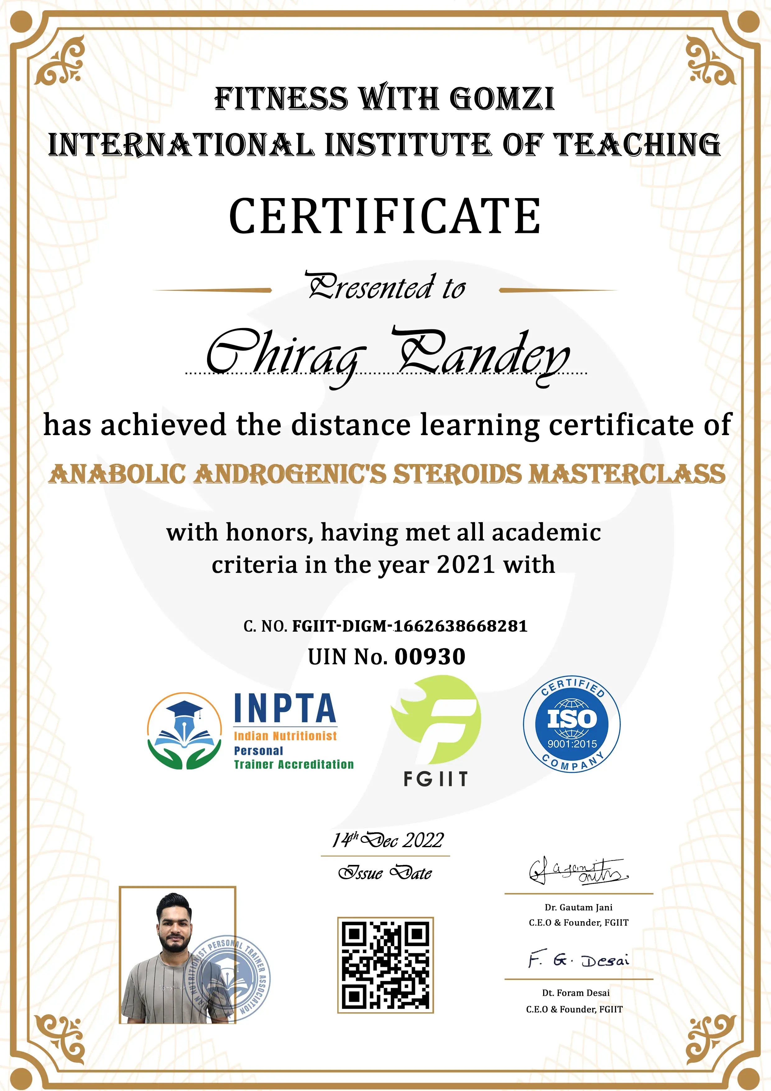 personal trainer and gym trainer course certificate